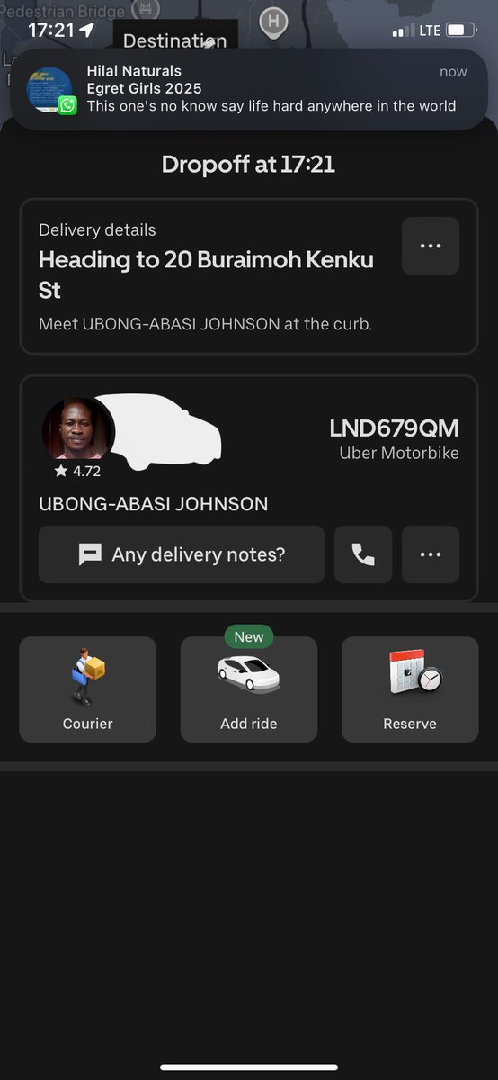 HLMGLAM1's tweet photo. @UberNigeria Hello 
Your rider has left with my goods worth 200k. Please ask him to return my goods to me now because I wouldn’t take it lightly with you guys https://t.co/ADRpemELMZ