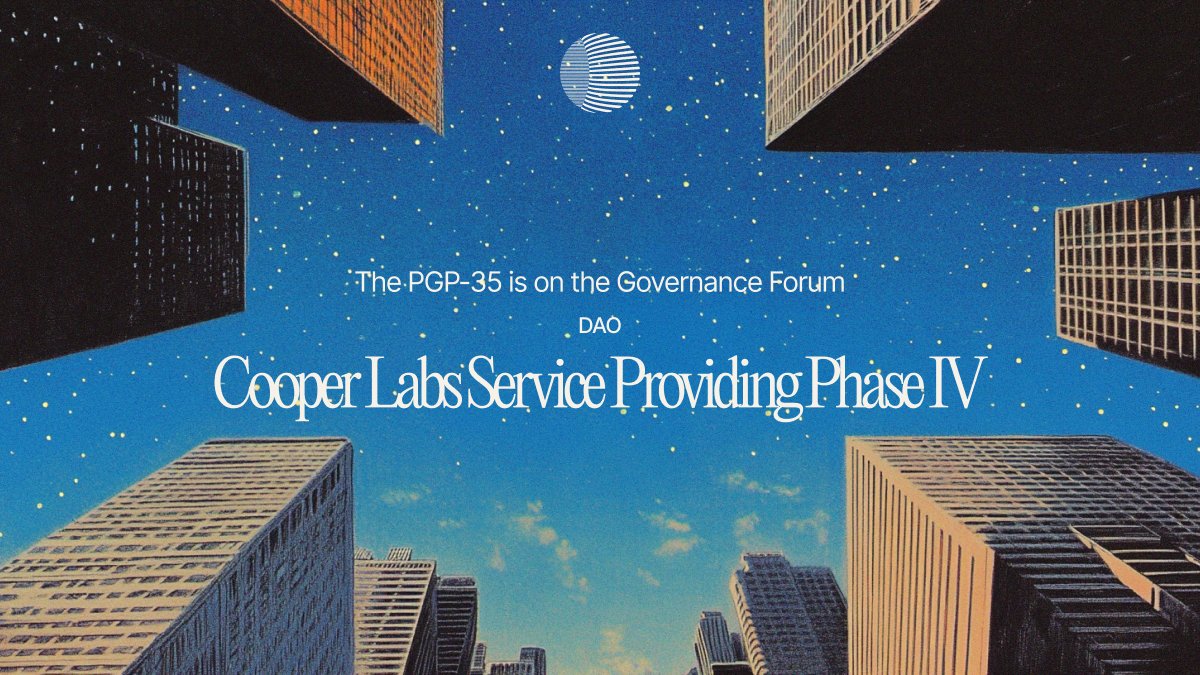 A proposal has been published on the governance forum to renew @Cooper_labs' engagement as a Service Provider for a fourth period.

Proposal: gov.parallel.best/t/pgp-35-l-coo…