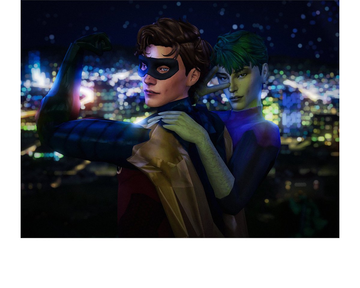 butt3rflytrait's tweet photo. robin &amp; beast boy - an iconic goofy duo #TS4 #TheSims #Sims4 https://t.co/ngIu9JwlmY