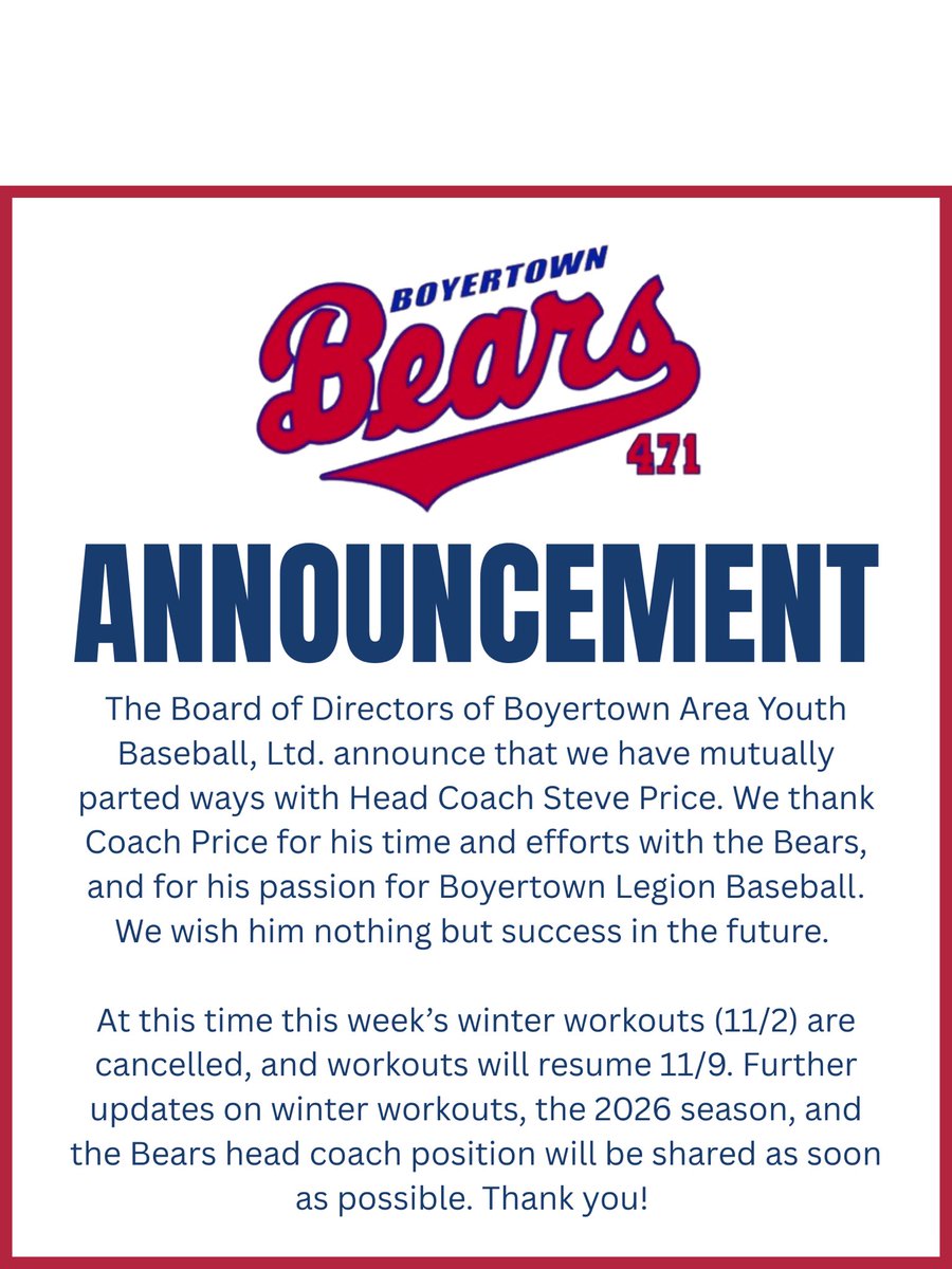 Boyertown Legion Bears tweet media