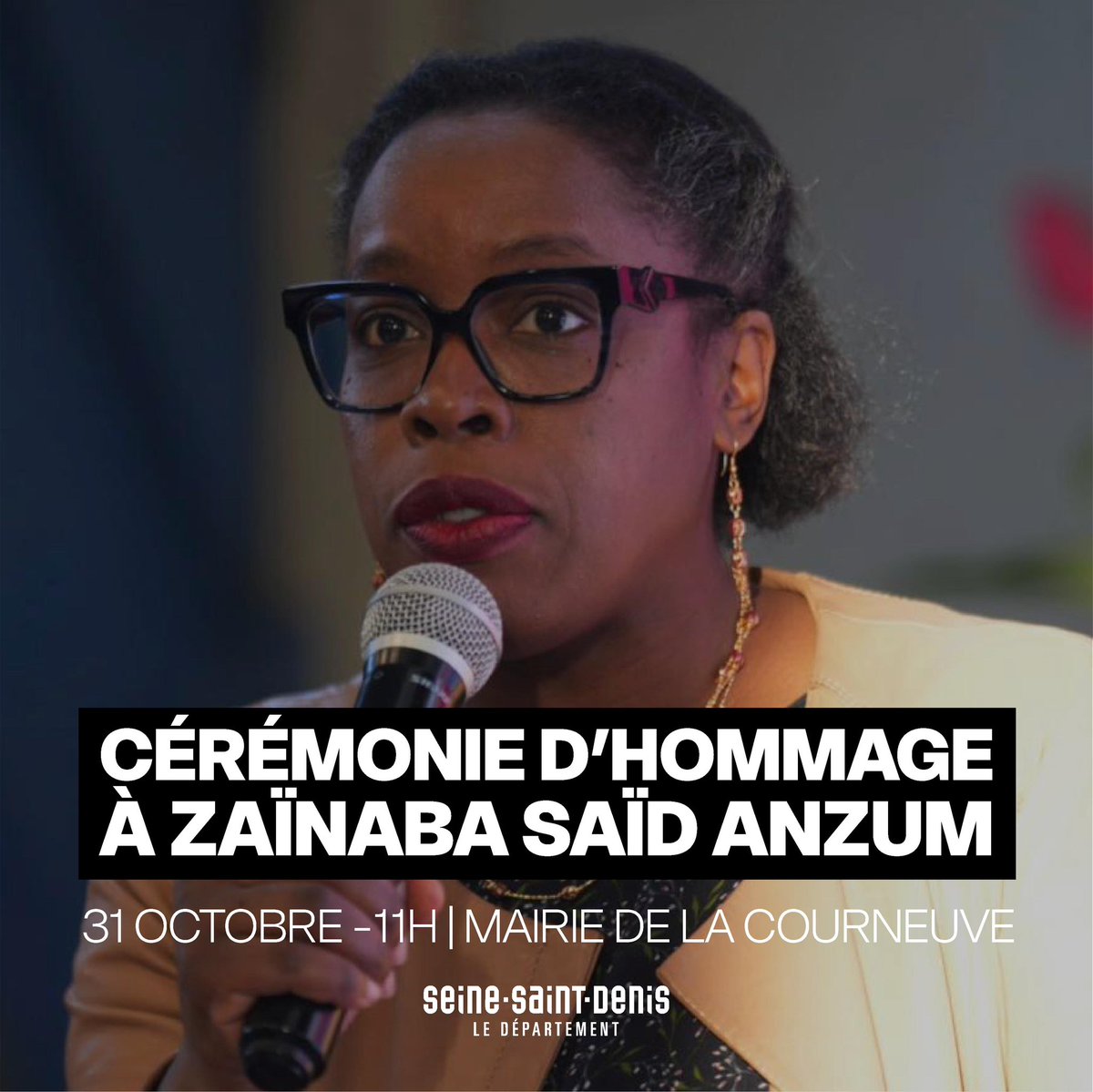 StephanTroussel's tweet photo. Pour celles et ceux qui le souhaitent, l’hommage républicain en l’honneur de Zaïnaba Saïd-Anzum aura lieu ce vendredi 31 octobre à 11h, à l'Hôtel de Ville de La Courneuve. https://t.co/QDKx06H7hw