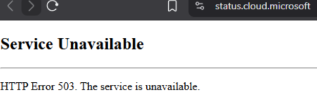 TheBrentious's tweet photo. @MSFT365Status alternate status page is not loading either: https://t.co/VjFOd5lXYA