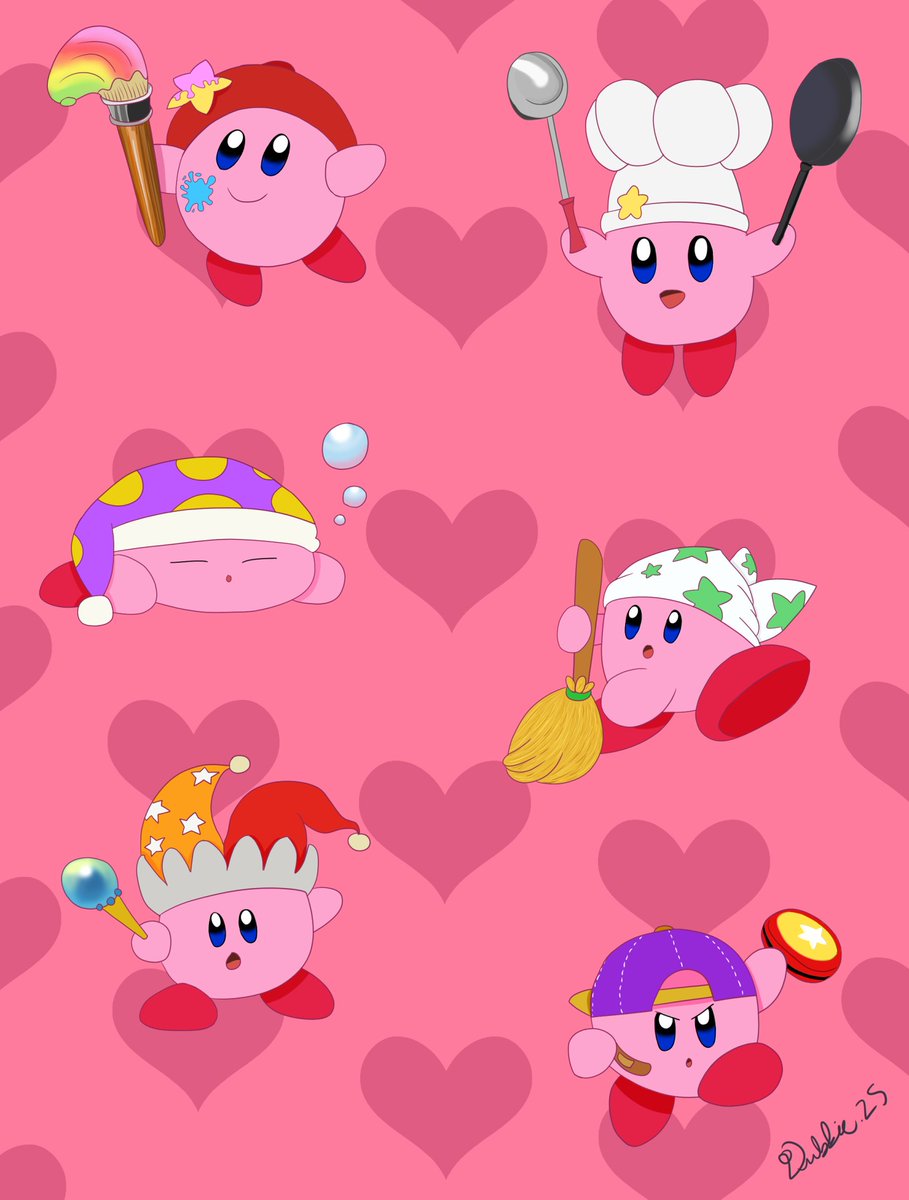 Kirby's Copy Abilities. Finally got this finished after having it on the backburner for a while.