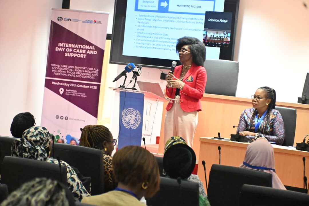 EmemOmokaro's tweet photo. COMMEMORATING THE UNITED NATIONS INTERNATIONAL DAY OF CARE AND SUPPORT October 29 

I was:honored to speak today at the event hosted by UN Women to mark the: UN International Day of Care and Support. The United Nations General Assembly declared October 29 as the International Day of Care and Support to recognize care as a universal human right and a key pillar of sustainable development. In Nigeria, UN Women and the National Bureau of Statistics (NBS)  conducted the National Time Use Pilot Survey—the first of its kind—to provide critical data on how women and men allocate their time to paid and unpaid work.
The event highlighted  Nigeria’s progress in strengthening the care economy, including the launch of the NBS Time Use Survey, the development of care policies in Cross River State, and capacity building for women-owned care enterprises. The event convened government representatives, development partners, civil society, and the private sector to explore strategies for advancing inclusive and gender-responsive care systems. It is always a responsibility for me, when i am called on to share the pioneering Geriatric social care Quality Assurance system NSCC built brick by brick during my tenure. It is pleasing to note that this has become a blueprint for child care and most of all - we are on the same page to move forward with a National Policy on Care Economy. Thank you NBS  for the first Nigerian Time Use Survey which has provided profound evidence on unpaid care work. Thanks to  UN Women for the partnership that made this a success. Congratulations to Cross River State for being the first state in Nigeria, and only the second in Africa to join the Global Care Alliance. The Dave Omokaro Foundation is thrilled to continue its capacity building  and technical support for strengthening Care systems at the subnational. 
We welcome States who would seek our technical support. 
 #ELDERCARE
#CHILDCARE 
#CARE FOR PERSONS WITH DISABILITIES- #SPECIAL GROUP WITH COMPLEX NEEDS:
@UNWomenWatch 
@UN 
@IFAgeing