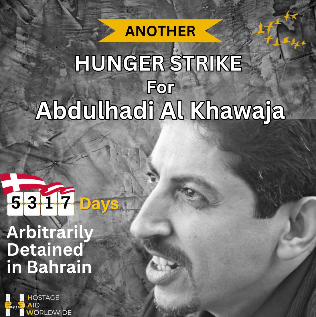 🇧🇭🇩🇰 “Abdulhadi Al Khawaja has begun a hunger strike in Jau Prison.” This is the latest headline in Al Khawaja’s case. Yet another hunger strike among many over the years. Behind it lies almost 15 years of unlawful incarceration &amp; inaction disguised as “quiet diplomacy.”