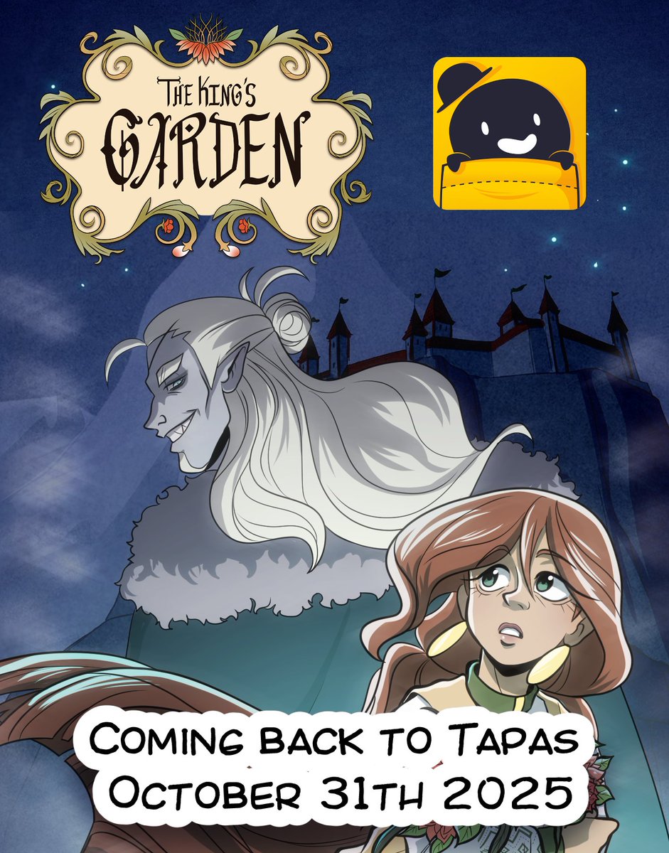"The King´s Garden" is coming back this october 31th on Tapas with new pages every week!

Take this a a halloween gift for you who had been wating for new episodes. Thank you so much for that.

See ya in Tapas!

tapas.io/series/The-Kin…

#thekingsgarden #tapastic