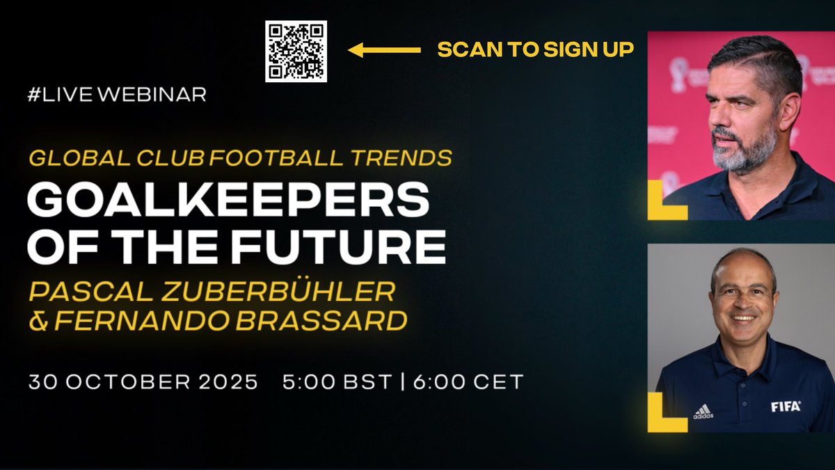 PascalZubi's tweet image. Join us for our next @FIFAcom  #LiveWebinar on Global Club Football Trends, where Fernando Brassard and I will dive into the evolution of modern goalkeeping.

Sign up here 👇
lnkd.in/eZKi-na6

@FIFAMuseum @FIFACWC @fifacom_de @barnerathierry @PhilWheddon