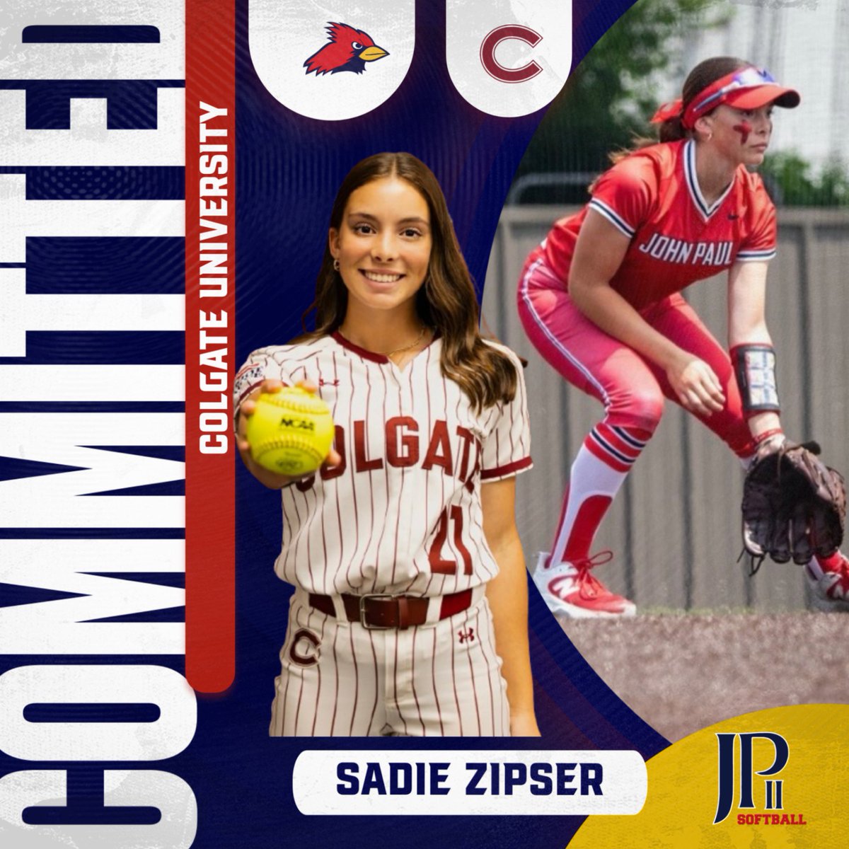 JPIIHSSports's tweet image. Congratulations to Cardinal Sadie Zipser on her commitment to play collegiate softball at Colgate University! We are so proud of you! #OUTWORKEVERYONE