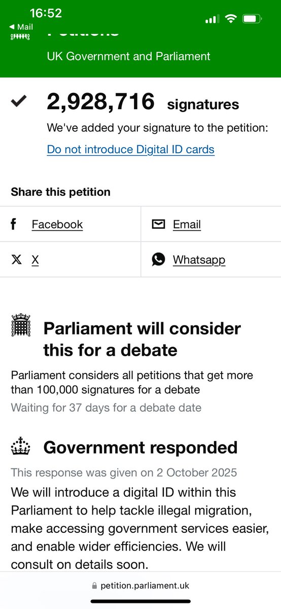 Nearly 3 million people have signed up to say no to the ID cards. Another bullshit idea from <a href="/Keir_Starmer/">Keir Starmer</a> and his blocked nose, just  so his pals can make millions. Divy