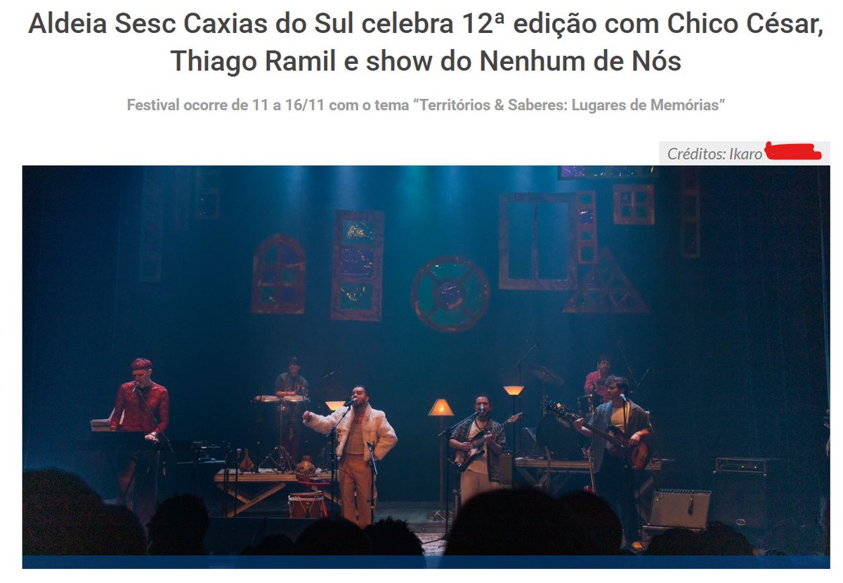 _ikaro_b's tweet image. se vocês abrirem o site do sesc rs vocês verão logo na entrada uma reportagem sobre o aldeia sesc com uma foto de capa feita por #MIM ahahhahaahhahahHAHHAHAHAA A A A A  A FALA DELE
e é claro os lindos da sinimboo na foto né!