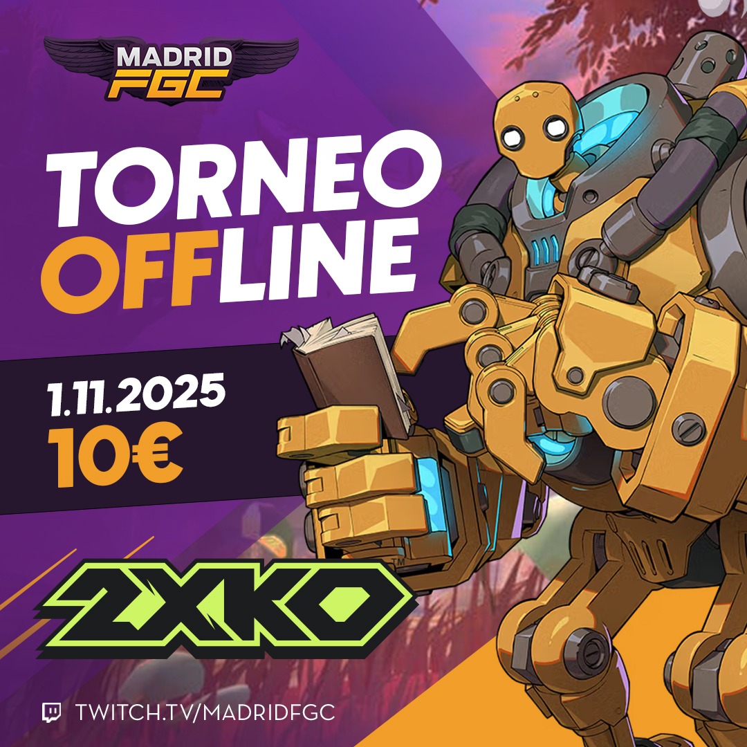 🔥 Este sábado, 1 de noviembre, tenemos torneo individual-offline de <a href="/Play2XKO/">2XKO</a> 🔥

Desde las 15:00h podrás venir a jugar freeplays y realizar el registro, el torneo arranca a las 16:00h (Si pasamos de 40 inscritos, empezamos por la mañana)

📣 Buscamos setups (portátiles/PC). Si
