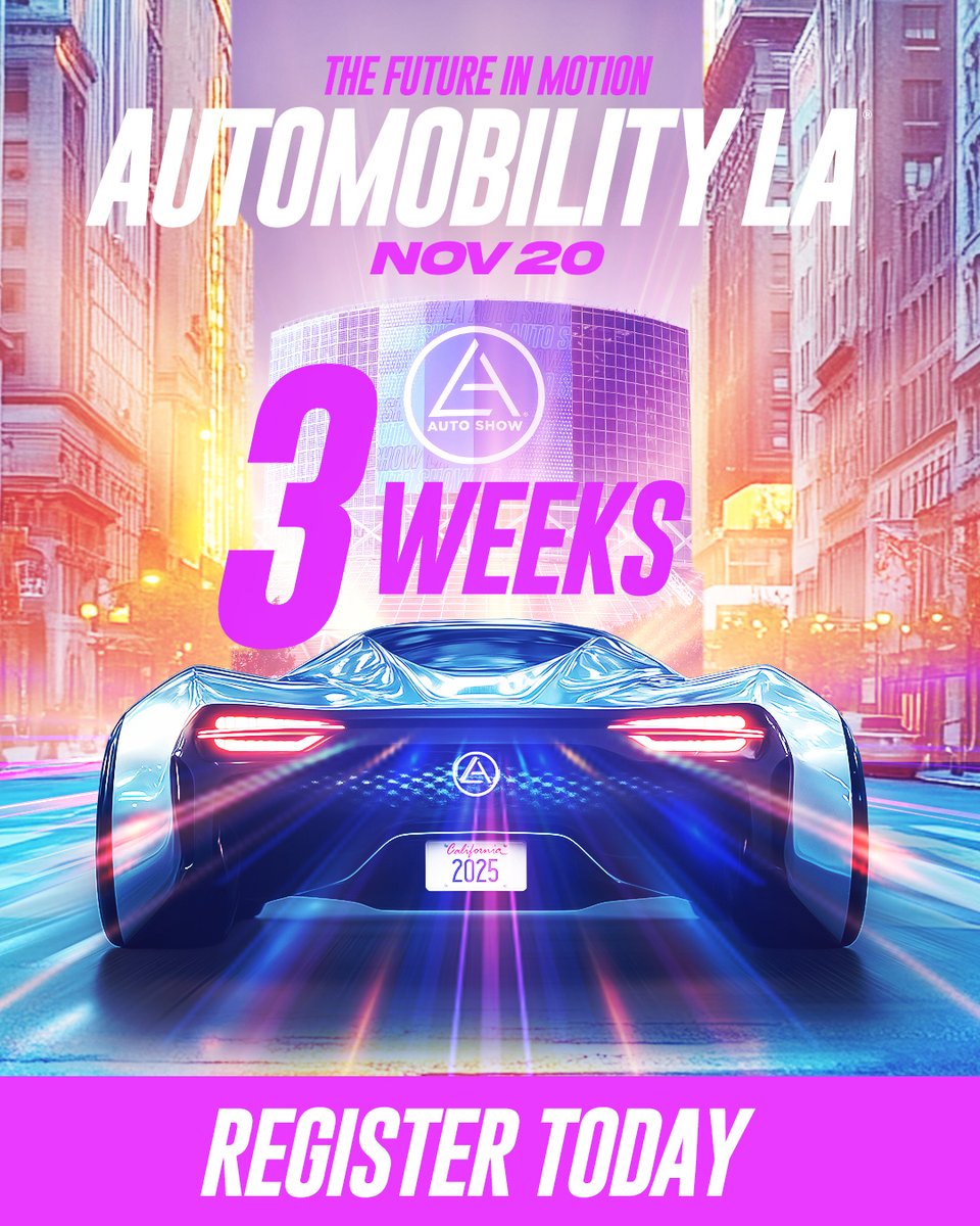 We are only 3 weeks away from AutoMobility LA 2025!

Register here:
automobilityla-2025.reg.buzz

From artificial intelligence and zero-emission vehicles to new forms of ownership and access, AutoMobility LA brings together the voices shaping the future of mobility.