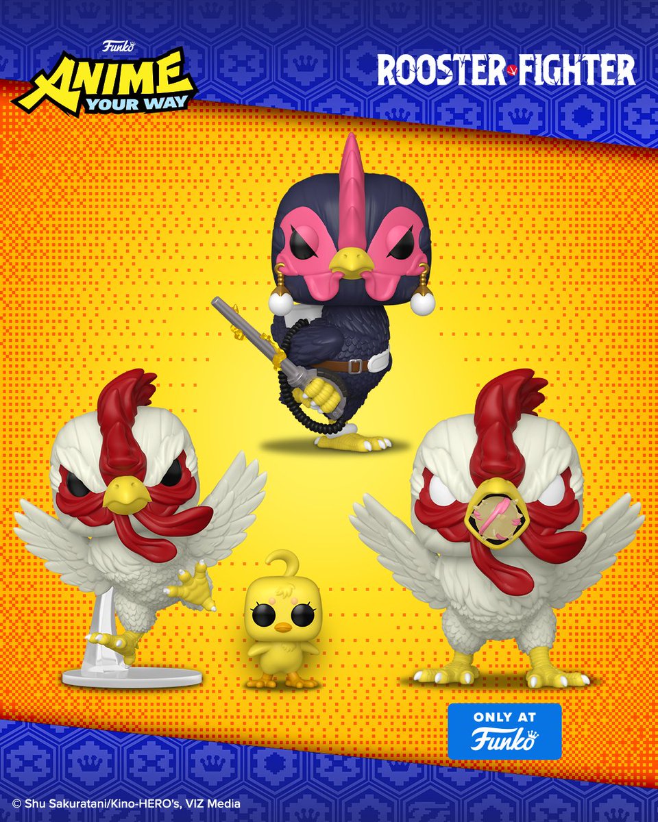 Nobody calls me chicken. At least, not when I’ve got POP! Keiji by my side. 💥 🐔🐥 Give your POP! Animation collection the upper wing with new Rooster Fighter POP! figures.  

bit.ly/4nwqB5J

#Funko #FunkoPOP #RoosterFighter