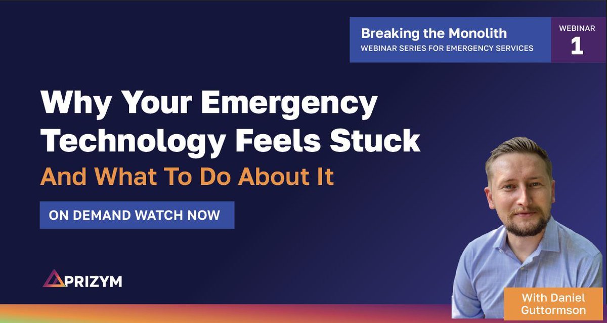 When your all-in-one emergency tech stack slows you down, your people feel it first. Our new on-demand webinar, “Why Your Emergency Technology Feels Stuck — and What to Do About It,” breaks down why these systems often fail your frontline teams. Watch now: prizym.co/events/prizym-…