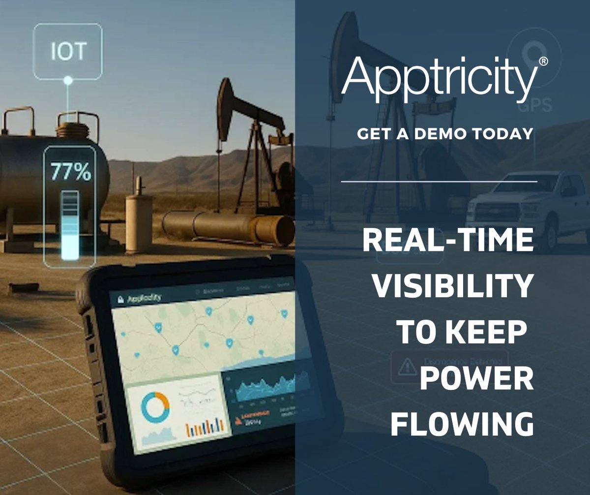 apptricity's tweet image. Keep your crews safe. Keep operations running. Keep the power flowing.
🔗 See how much you could save today.
#EnergyManagement #CMMS #AssetTracking #FieldOperations #IoT #Utilities #SmartEnergy #WorkOrderManagement #Apptricity