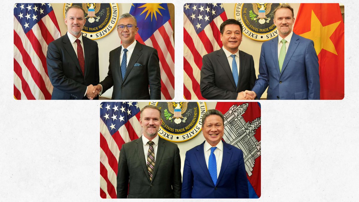 Ambassador Jamieson Greer recently announced President Trump securing reciprocal trade deals with Malaysia and Cambodia as well as frameworks for reciprocal trade deals with Thailand and Vietnam.

Read the full story on Grain Journal: GrainJournal.com/article/111369…