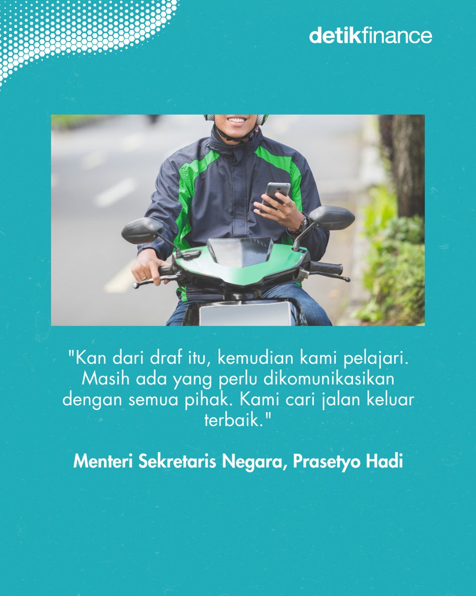 detikfinance's tweet image. Pemerintah ingin mendorong adanya perlindungan serta peningkatan kesejahteraan bagi para pengemudi ojek online (ojol).
⁣
Kira-kira akan seperti apa ya kemungkinannya? Yuk, simak! 🤔⁣
⁣
#Ojol #Driver #DriverOjol