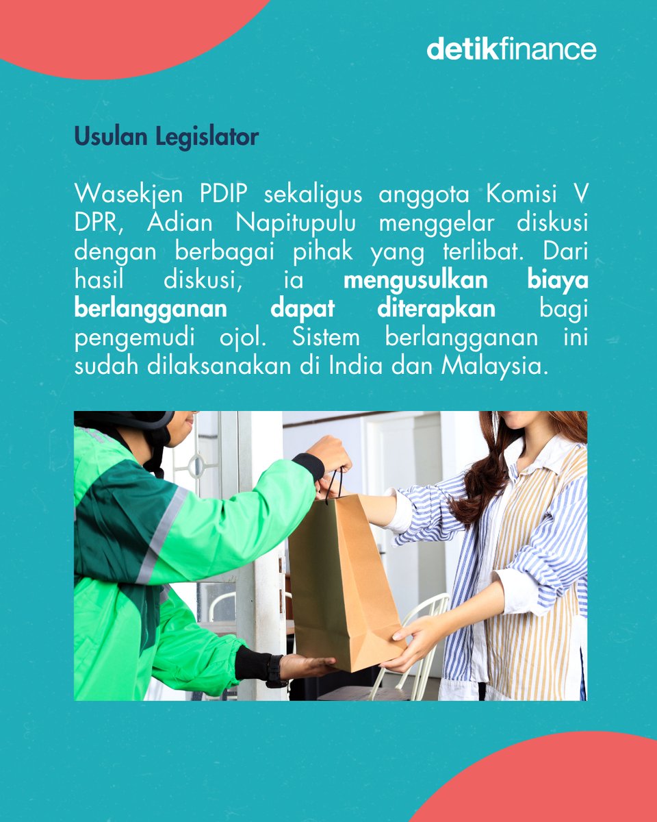 detikfinance's tweet image. Pemerintah ingin mendorong adanya perlindungan serta peningkatan kesejahteraan bagi para pengemudi ojek online (ojol).
⁣
Kira-kira akan seperti apa ya kemungkinannya? Yuk, simak! 🤔⁣
⁣
#Ojol #Driver #DriverOjol