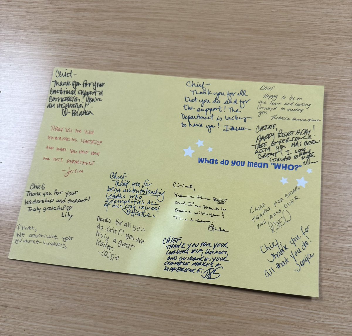 I came back to the office today to find this thoughtful surprise waiting for me. Even though I missed National Boss’s Day while out of town, my team made sure I still felt the appreciation.

I’m incredibly fortunate to work alongside such talented, dedicated, and genuinely good