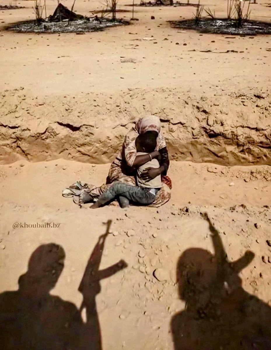لا يعرف مأساة الطائر إلا طائر مثله..
عين على غزة وعين على الفاشر في السودان..

قُتل مئات المدنيين في مجزرة بمدينة الفاشر السودانية، نفذتها قوات الدعم السريع، هذه الصورة ليست سوى لقطة واحدة من تلك المجزرة: أم تحتضن ابنها، الذي سيُقتل تحت وابل الرصاص.