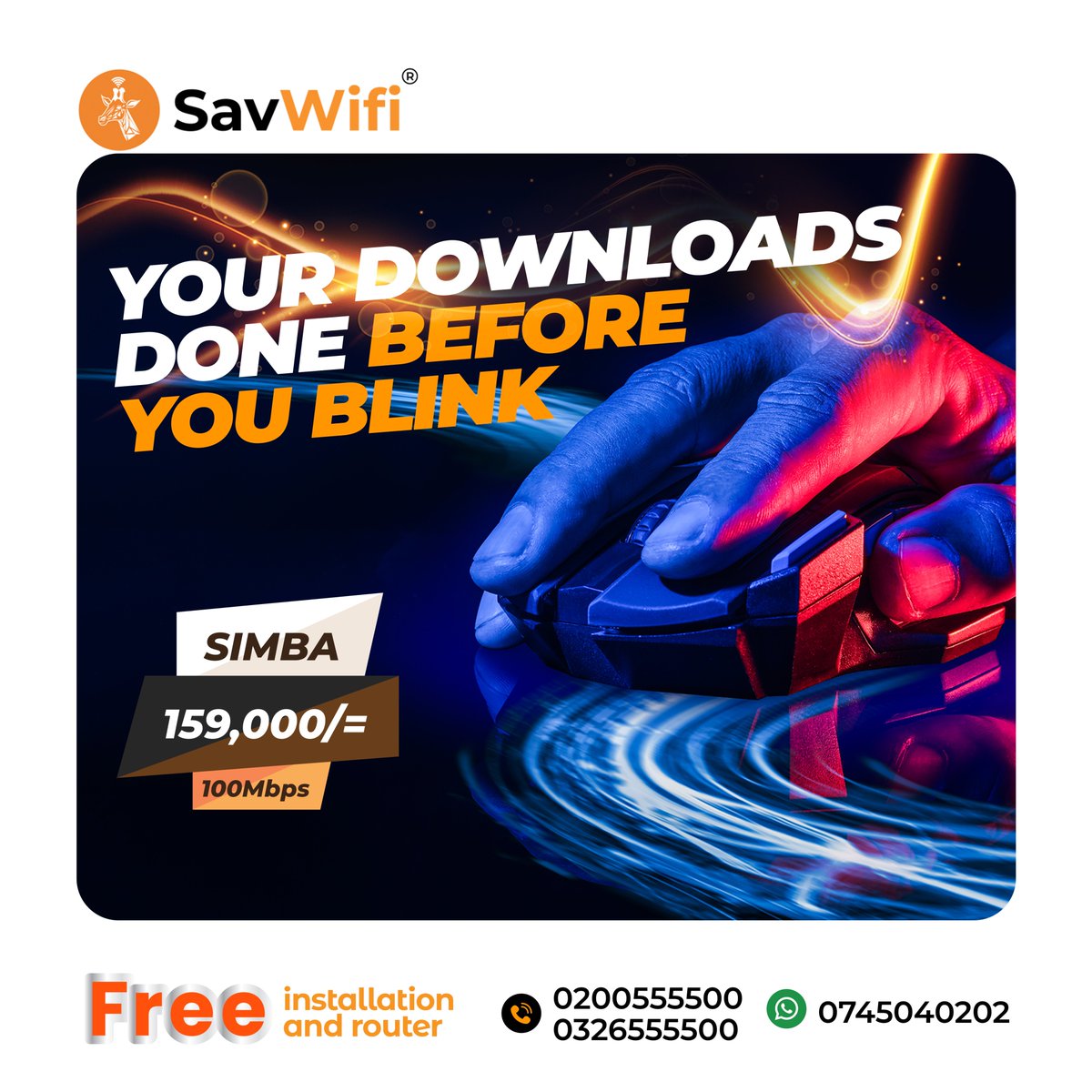 savanna_ug's tweet photo. One blink, and it’s done! SavWiFi lets you download, stream, and groove in seconds.
#SavWiFi
#LightningFast
#SpeedMatters
#FastDownloads https://t.co/2vfsPhDvdO