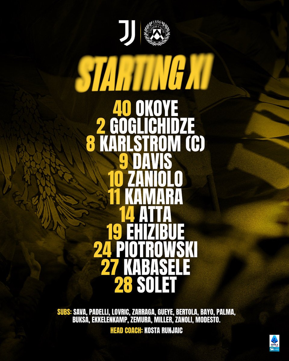 🤍 - XI OFFICIEL 

#JuventusUdinese