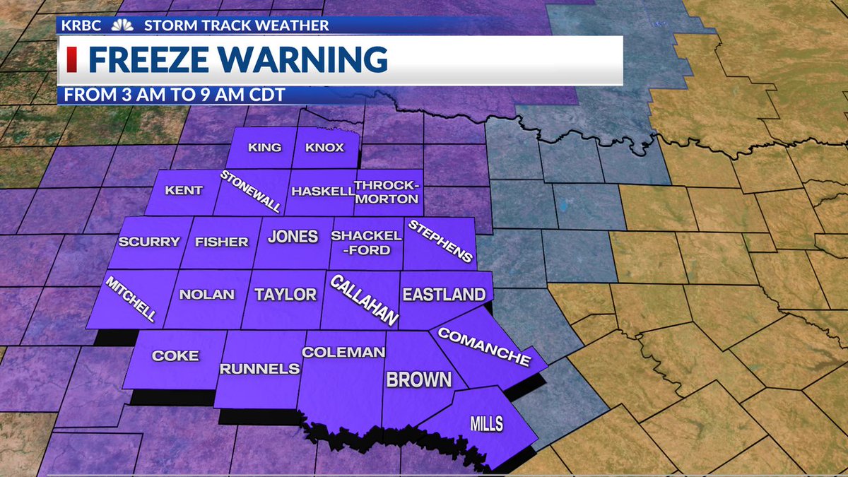 PLEASE SHARE: The NWS has issued a Freeze Warning for all of our counties tomorrow morning. Let's stay warm and take these temperatures seriously!