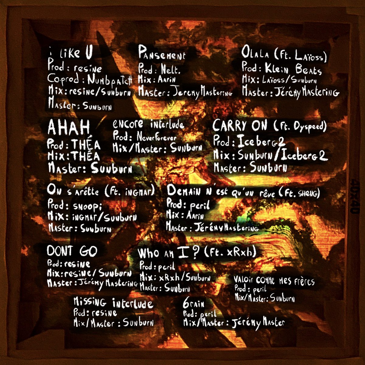 sunburnsunsunn's tweet image. MISSING dispo le 31/10 sur SoundCloud (pour les autres plateformes j’peux rien promettre mdrrrr)

Merci à tous les artistes présents de près ou de loin sur le projet. Je pense que c’est de loin le meilleur que j’ai pu réaliser et j’ai trop hâte que vous puissiez l’écouter !!

Sun