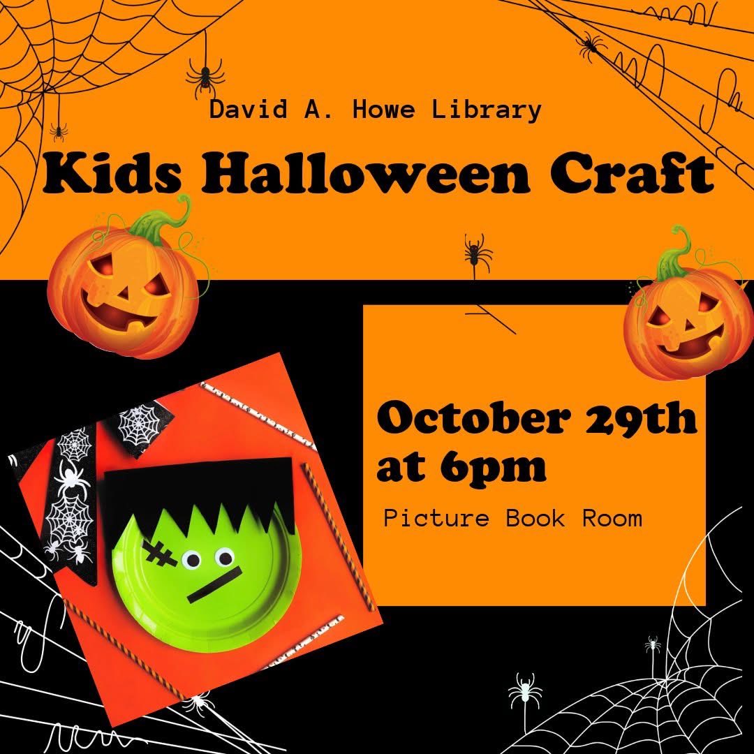 DAHoweLibrary's tweet image. Kids Halloween Craft tonight!