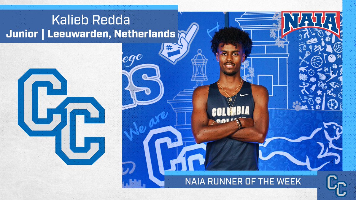 ColumbiaCougars's tweet photo. 🚨🏃‍♂️ Kalieb Redda named NAIA Runner of the Week after his record setting performance last week!

Read more here: https://t.co/N7RPJdtw06

#WeAreCC https://t.co/zKApkTGPj8