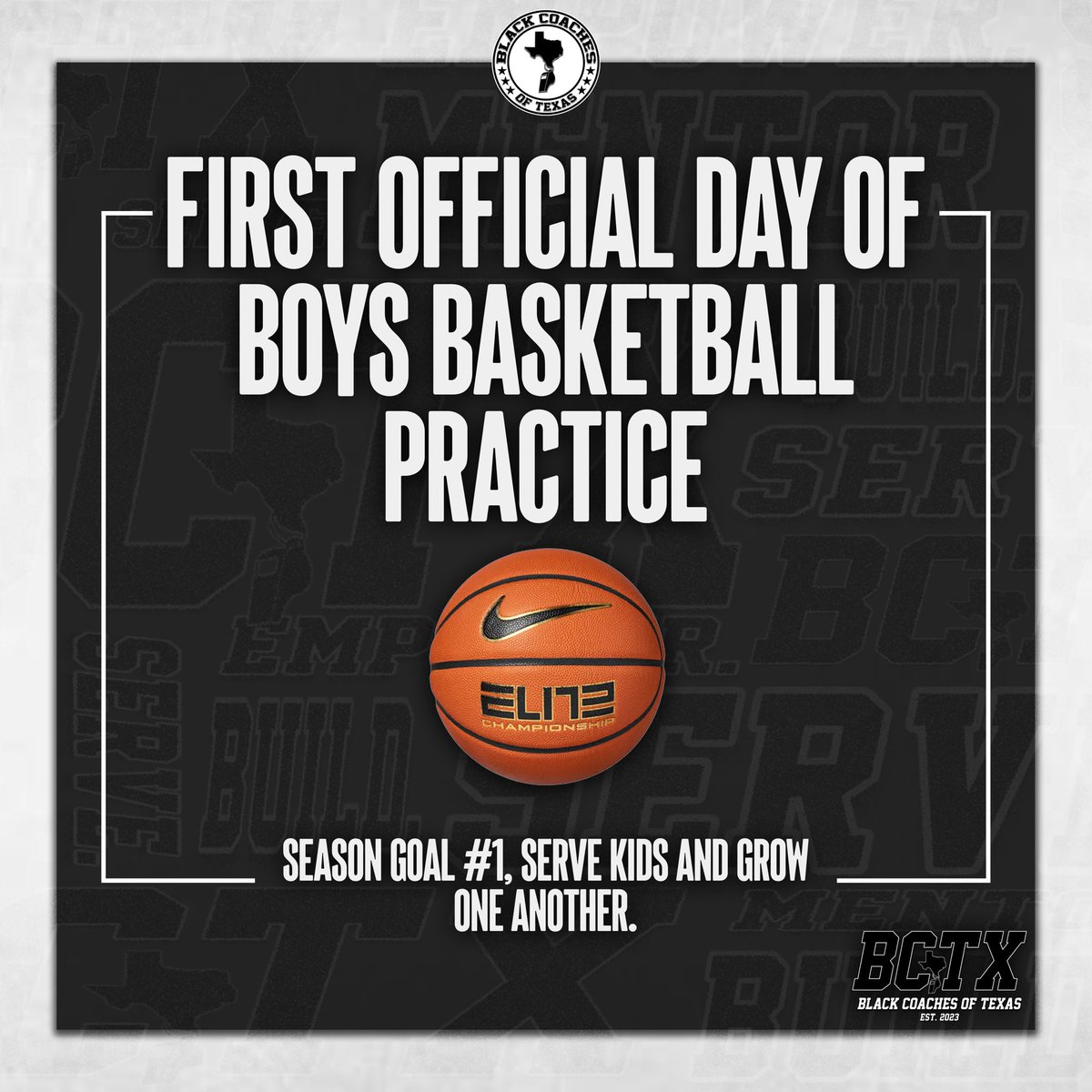 🏀 First Day Out for the boys today! Good luck to all of the players and coaches that are chasing that trip down 35! 🏀

“Never let a win get to your head or a loss get to your heart. Love the game and respect one another!”

#BCTX🫱🏾‍🫲🏿 | #BuildServeMentorEmpower