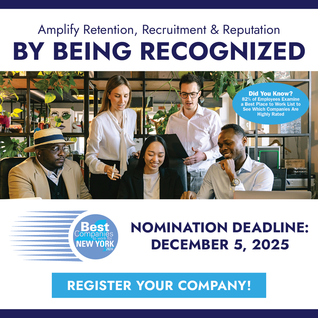 RBJdaily's tweet image. Calling visionary companies in New York! Partnered with Best Companies Group, we launched the Best Companies to Work For New York program. Don’t miss this chance to amplify recruiting, retention, and reputation. Join today at bit.ly/4nmVs5t #WorkplaceExcellence