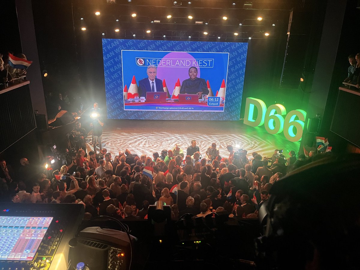 Bij D66 in Leiden zijn ze optimistisch. Zo optimistisch heb ik ze lang niet gezien. Het kan wel zeggen ze hier. Jetten premier..?