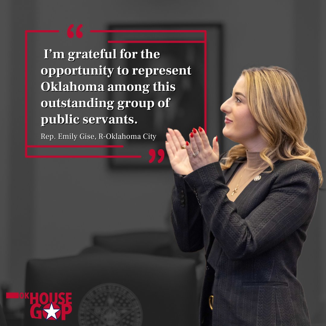 Rep. Emily Gise has been named one of the 2025 recipients of the Council of State Governments’ 20 Under 40 Leadership Award.

Read More: okhouse.gov/posts/news-202… #okleg