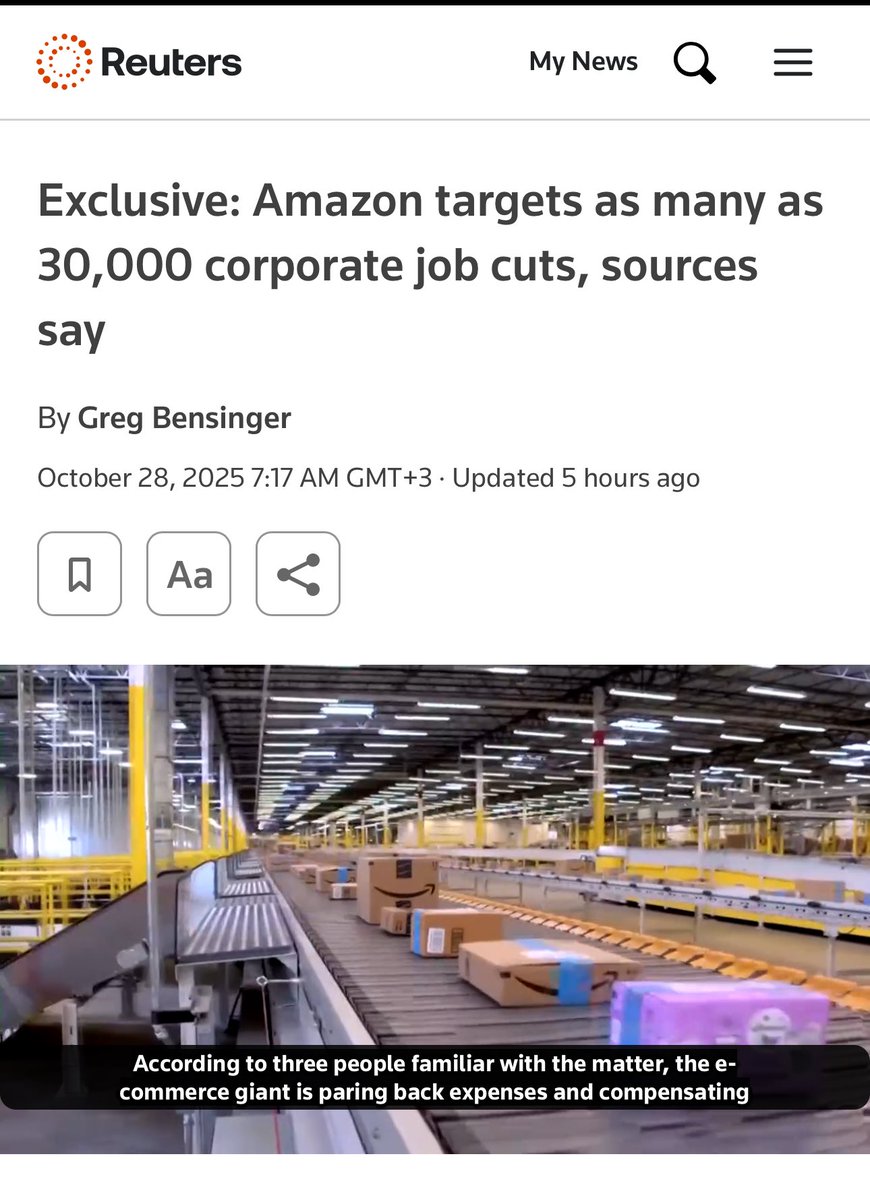 كل يوم نسمع عن شركة تقول فصلنا موظفين واستبدلناهم بالذكاء الاصطناعي
بس الحقيقة مو دايم السبب هو الذكاء الاصطناعي مثل ما يصورونه
كثير منها اعادة هيكلة وتقليل مصاريف وتغليف القرار بكلمة التحول الرقمي

الاحصائيات تقول اكثر من ٧٠٪ من الشركات تستخدم الذكاء الاصطناعي لتحسين الانتاجية