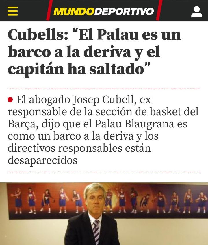 <a href="/DavidLoSabes/">David</a> <a href="/palauresist/">LA RESISTENCIA DEL PALAU</a> Hoy si salen a hacerse la foto y declaraciones, sino que salga Jordi Trias, después de Sato viene Cubells a pedirle cosas a la afición, la cistella de mes señor cubells las tienen que meter los jugadores y cuando las metan y jueguen bien el público siempre responde, caradura