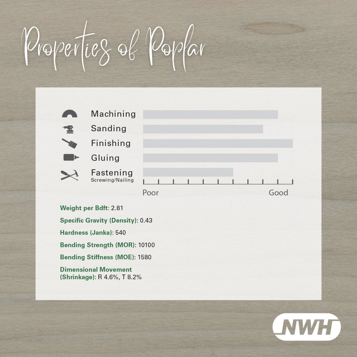 🌳 Get to know Poplar: bit.ly/3ITWEhI

Yellow Poplar thrives in the Eastern U.S., growing quickly and abundantly. This fast-growing hardwood is popular for its straight grain and uniform texture, qualities that make it excellent for painting and staining.

#Hardwoods101