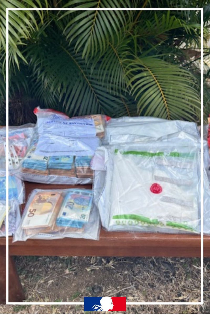 #BellesAffaires🚨 Démantèlement d’un trafic international de stupéfiants entre la métropole et La Réunion
🌿 497 savonnettes de cannabis (1 M€)
💊 3,5kg de cocaïne
💶 162K€ en numéraire
🏎️ 12 véhicules
🔒 18 personnes interpellées
👏 Bravo à l'#OFAST, la #SR et l’#UNPJ