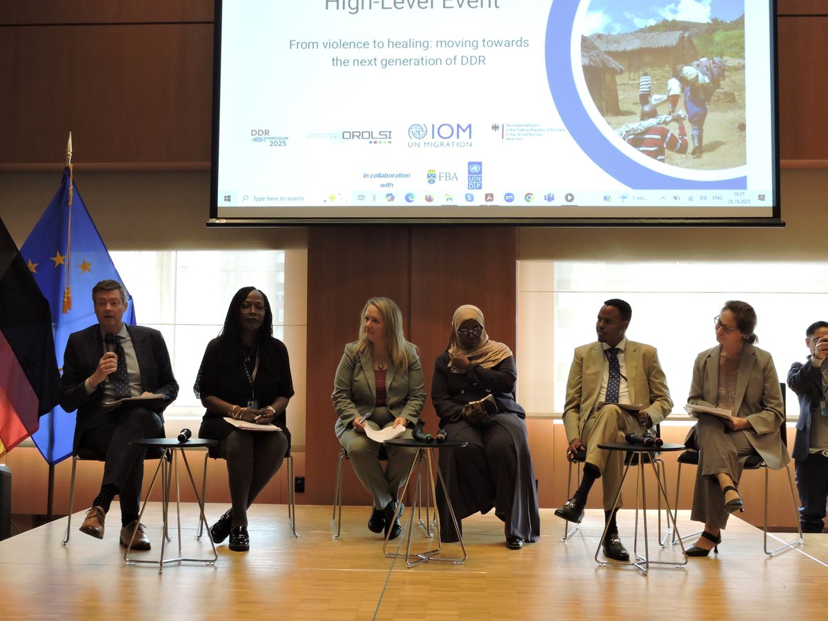 UN_OROLSI's tweet photo. The discussions highlighted the need for sustained political engagement, predictable funding, and enhanced cooperation across stakeholders.
#InvestInPeace #DDRweek https://t.co/Bb8PPunbDx