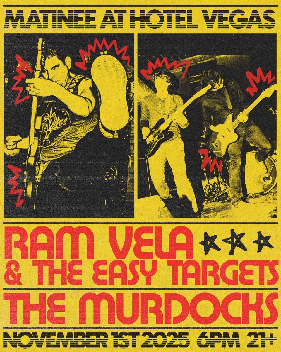 Kickass Dia de los Muertos show happening <a href="/HotelVegasATX/">HOTEL VEGAS</a> this Saturday! 6pm rock w/ the Easy Targets &amp; The Murdocks! 21+ / $12 cov