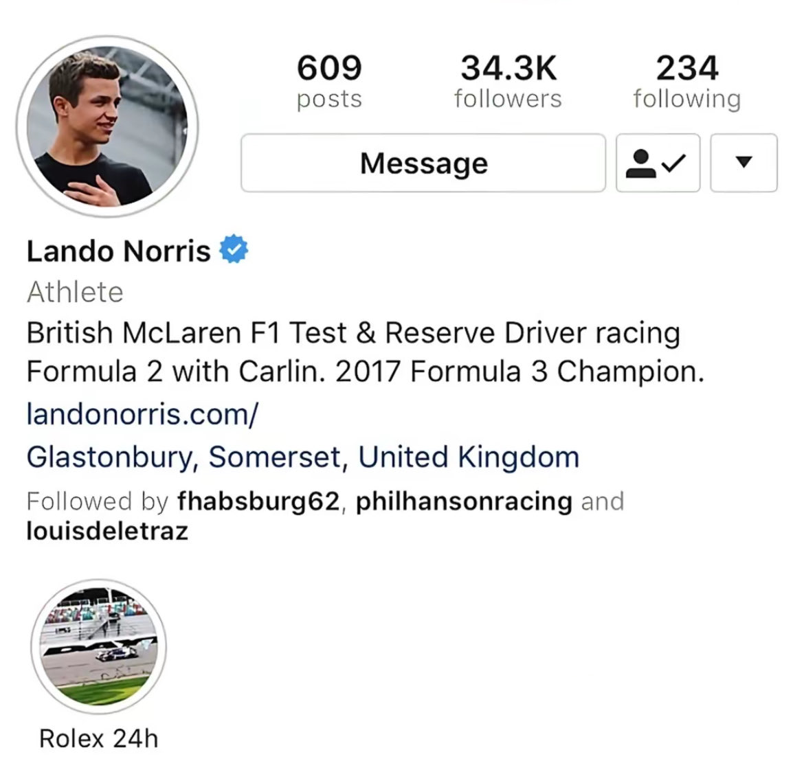 lando’s ig profile from 2018 🤏🏻🤏🏻

📷: phuckthisdude