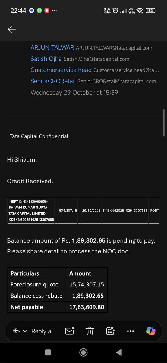 Shivamtechi's tweet photo. @tatacapital Stop looting customers by giving car lease rental &amp; cess.

After implementing GST 2.0 why tata capital still imposed cess charges along with 40% GST charges on car lease?

Intentionally delayed response 
@nsitharaman 
@FinMinIndia 
@RBI 
@PMOIndia 
@UPGovt https://t.co/49pN3N0JXp