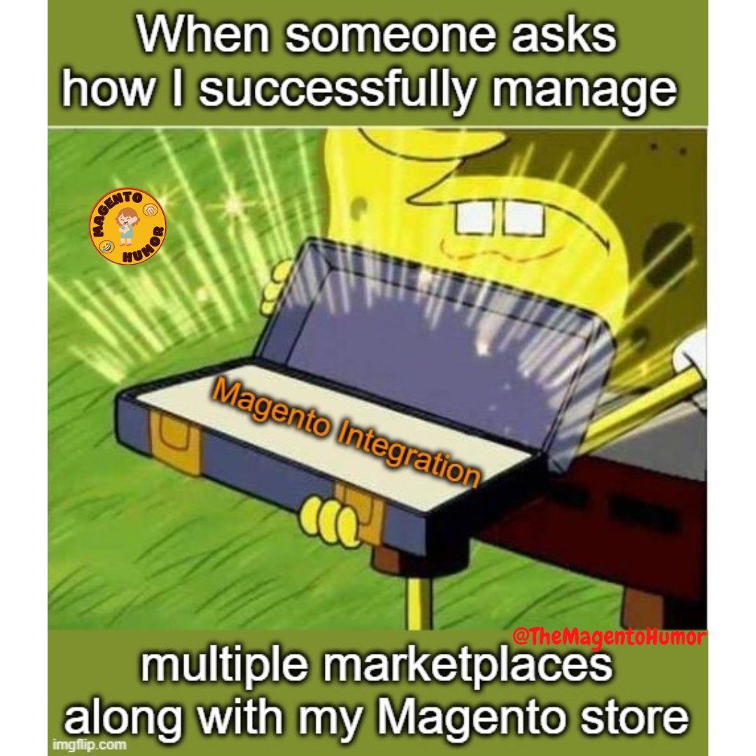 Everyone else: “How do you manage 5 marketplaces + Magento?”
Me: slides briefcase across table 👉 Magento Integration 🤌
Don’t overthink it: bit.ly/4nn9gMd

#Magento #eCommerce #Automation #Integration