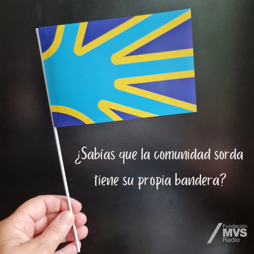 La mano turquesa representa la lengua de señas, mientras que los dedos que se extienden fuera del borde aluden a  la conexión entre los cinco continentes. El fondo azul oscuro simboliza a la comunidad sorda y el contorno amarillo  la luz y coexistencia. wfdeaf.org