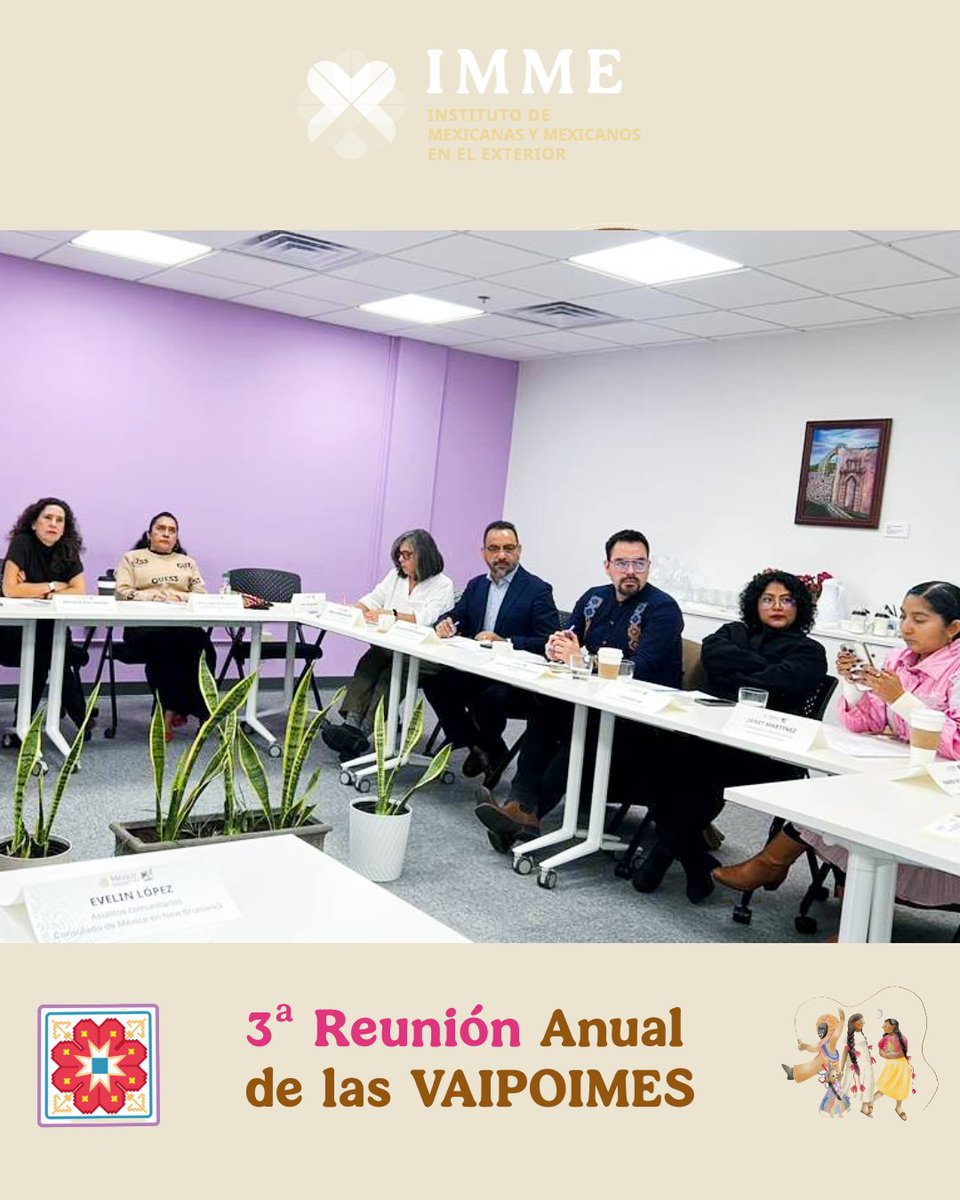 Este 27 de octubre se realizó en el <a href="/ConsulmexNB/">Consulado de México en New Brunswick</a> la 3ª Reunión Anual de las #VAIPOIMES 🇲🇽

Participó <a href="/lydiaantoniodlg/">Lydia Antonio De La Garza</a>, dir. ejecutiva B del #IMME, junto a operadores de las 10 VAIPOIME en consulados de 🇲🇽en EE.UU., en apoyo a comunidades indígenas y afromexicanas migrantes. 🌎🤝
