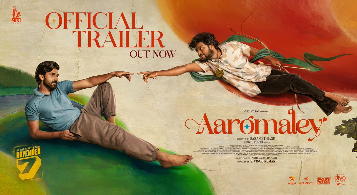 editorpraveen's tweet photo. Here is the trailer of #Aaromaley 

https://t.co/DN7TY2w0db

In theatres from Nov 7th ❤️

@SarangThiagu @vinod_offl @aditi1231 @Music_Siddhu @Its_Gowtham_R @valentino_suren @alagiakoothan @_gbalaji @priyesh_3190 @sivadigitalart https://t.co/X7eyl5XkgL