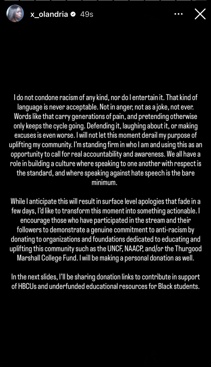 derintheestalli's tweet photo. Olandria has posted a statement to her story. We are praying for her mental health right now. https://t.co/lP2IYE2kNK