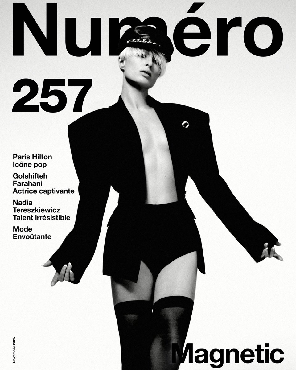 KarlLagerfeld's tweet photo. .@ParisHilton stars the cover of @NumeroMagazine 257, lensed by #MattEaston, styled by #AnnaCastan in Karl Lagerfeld.

#KARLLAGERFELD #ParisHilton 
#NumeroMagazine https://t.co/cqqVHU9BQp