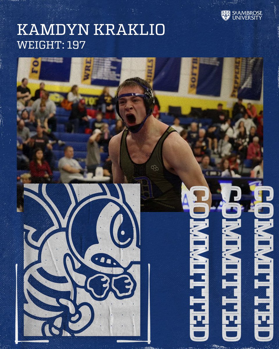 SAU_Wrestling's tweet photo. Please join us in welcoming our first commit for the 26-27 class, Kamdyn Kraklio. The Durant IA, native has already had an impressive High School career. Finishing 7th last year Kamdyn looks to add a State title to his resume before joining the Fighting Bees next fall. #gobees https://t.co/ODdSNNmlqK