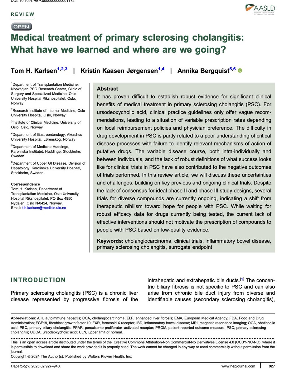 JoseAyonM's tweet photo. 📑Medical treatment of primary sclerosing cholangitis:
What have we learned and where are we going?

DOI:10.1097/HEP.0000000000001172 https://t.co/rcU6kEwECl